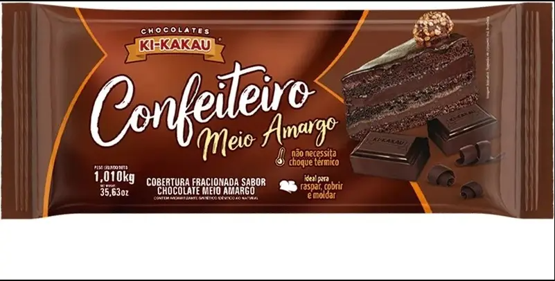KI-KAKAU - COBERTURA CONF. MEIO AMARGO BARRA 1,01KG