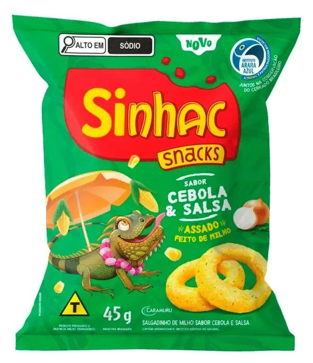 SALGADINHO DE MILHO CEBOLA E SALSA SINHAC 45G