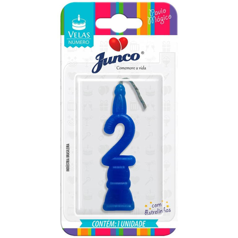 VELA ANIVERSARIO NUMERO AZUL N.2