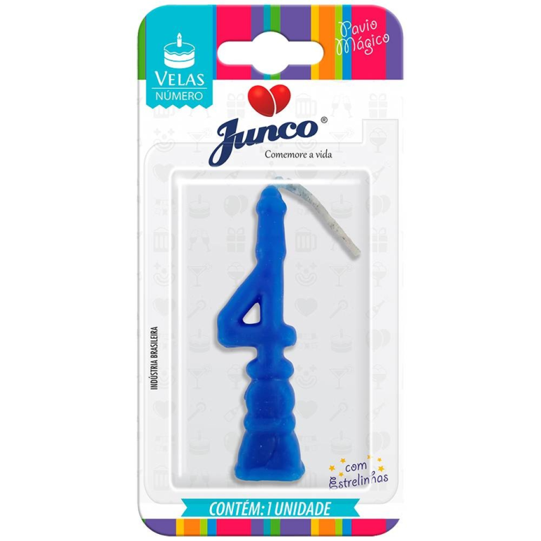 VELA ANIVERSARIO NUMERO AZUL N.4