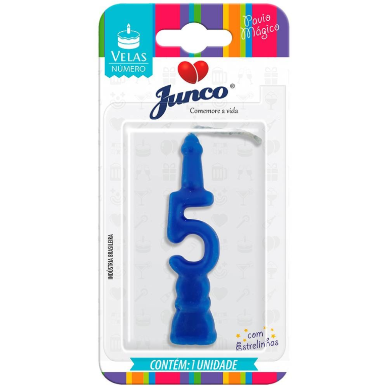 VELA ANIVERSARIO NUMERO AZUL N.5