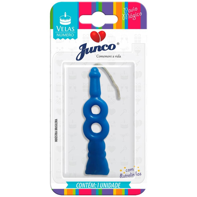 VELA ANIVERSARIO NUMERO AZUL N.8