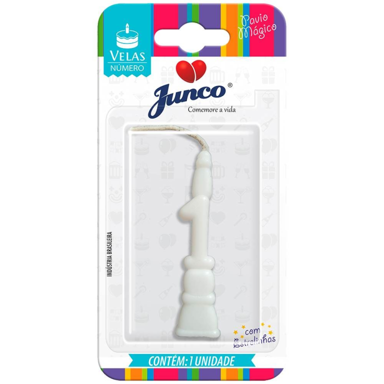 VELA ANIVERSARIO NUMERO BRANCA N.1