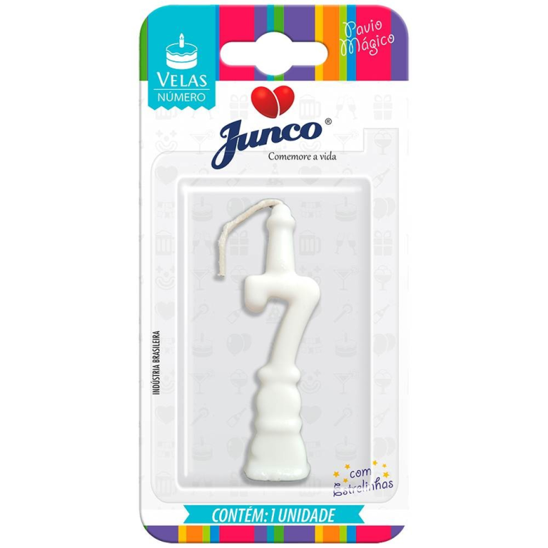 VELA ANIVERSARIO NUMERO BRANCA N.7