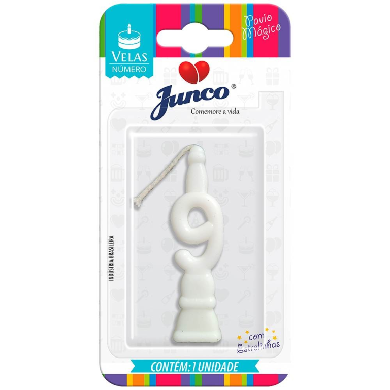 VELA ANIVERSARIO NUMERO BRANCA N.9