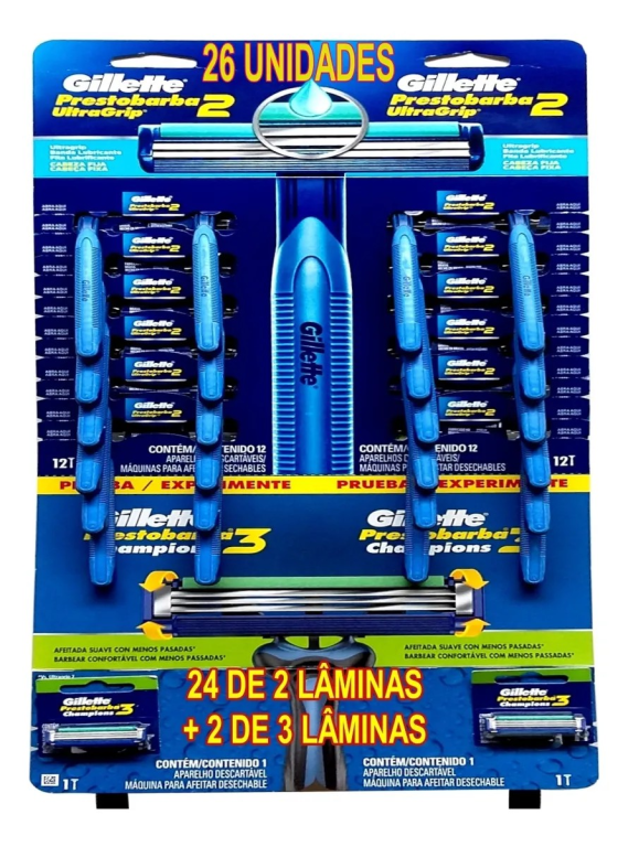 APARELHO PRESTOBARBA ULTRAGRIP CARTELA C/24+2