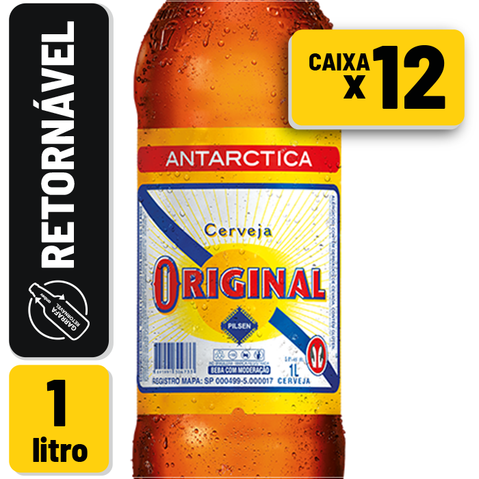 CERVEJA ANTARCTICA ORIGINAL 1L C/12 **RETORNÁVEL**
