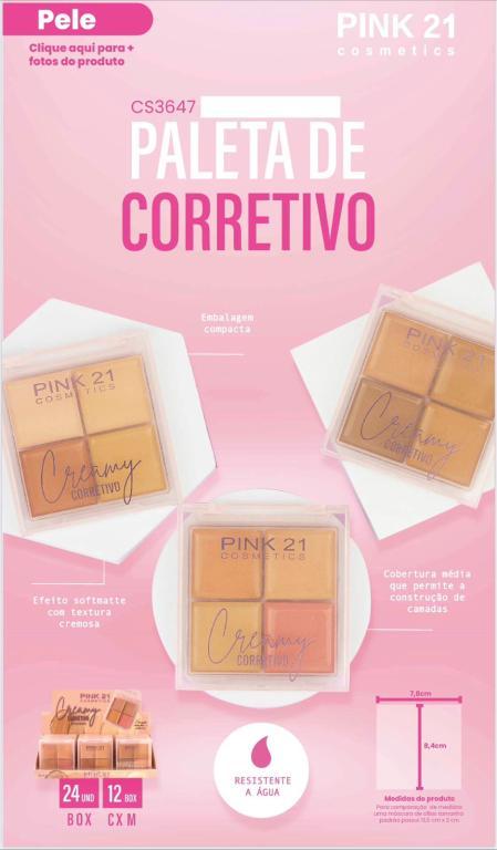 QUARTETO DE CORRETIVO CREAMY C/24 UNID - PINK 21