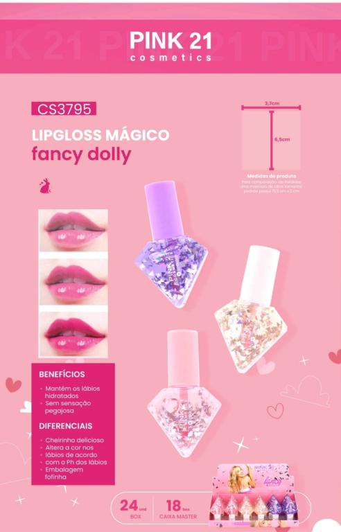 LIPGLOSS MÁGICO FANCY DOLLY C/24 UNID - PINK 21