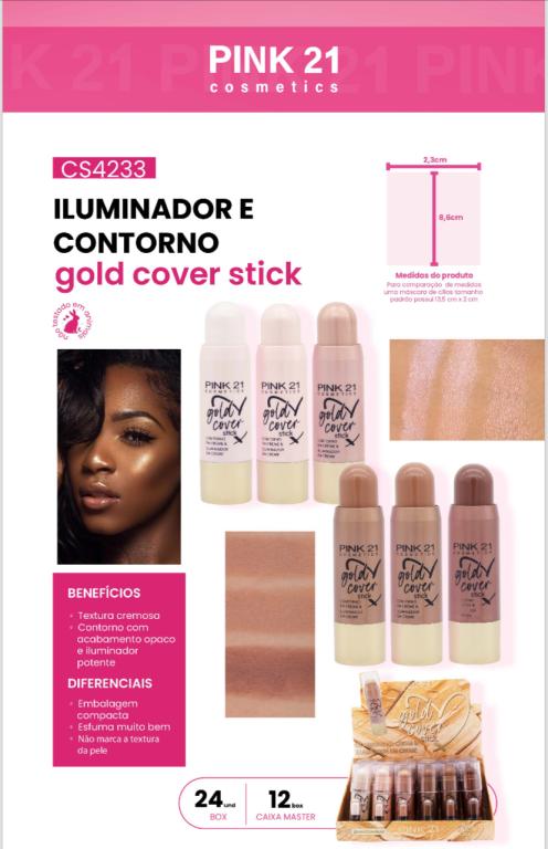 ILUMINADOR E CONTORNO GOLD COVER STICK C/24 UNID - PINK 21