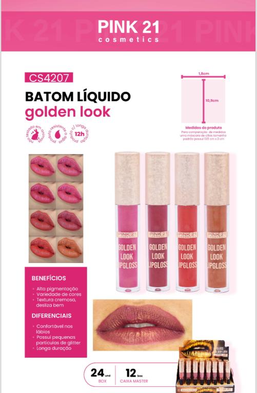 BATOM LÍQUIDO GOLDEN LOOK C/24 UNID - PINK 21