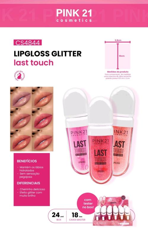 LIPGLOSS GLITTER LAST TOUCH C/24 UNID - PINK 21
