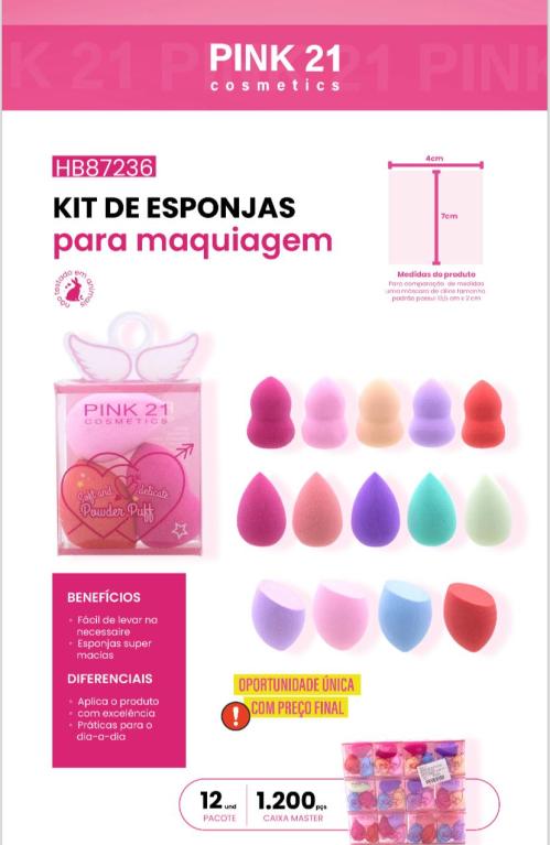 TRIO MINI ESPONJAS - AVULSO - PINK 21