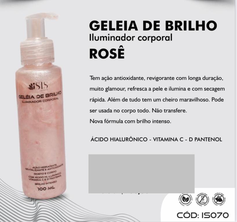 GELÉIA DE BRILHO ROSÊ (ILUMINADOR CORPORAL) C/12 UNID - ISIS MAKE-UP