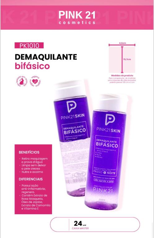 DEMAQUILANTE BIFÁSICO 200ML - AVULSO - PINK 21