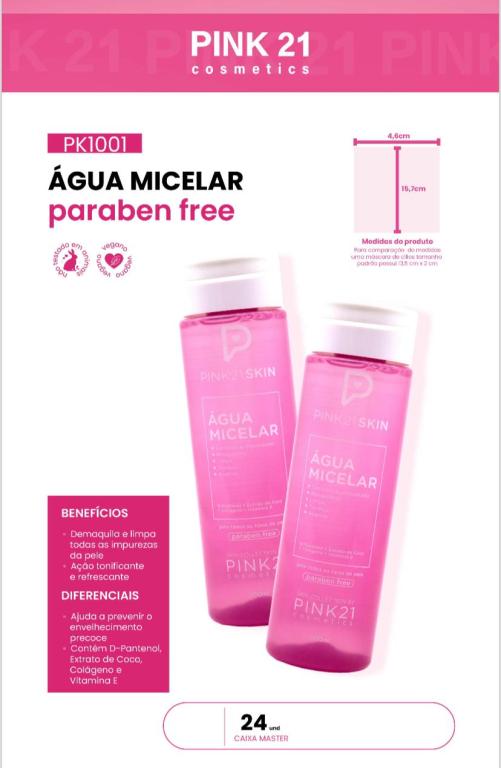 ÁGUA MICELAR PARABEN FREE 200 ML - AVULSO - PINK 21