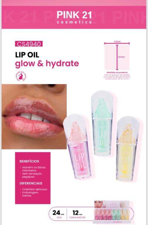 LIP OIL GLOW & HYDRATE C/24 UNID - PINK 21