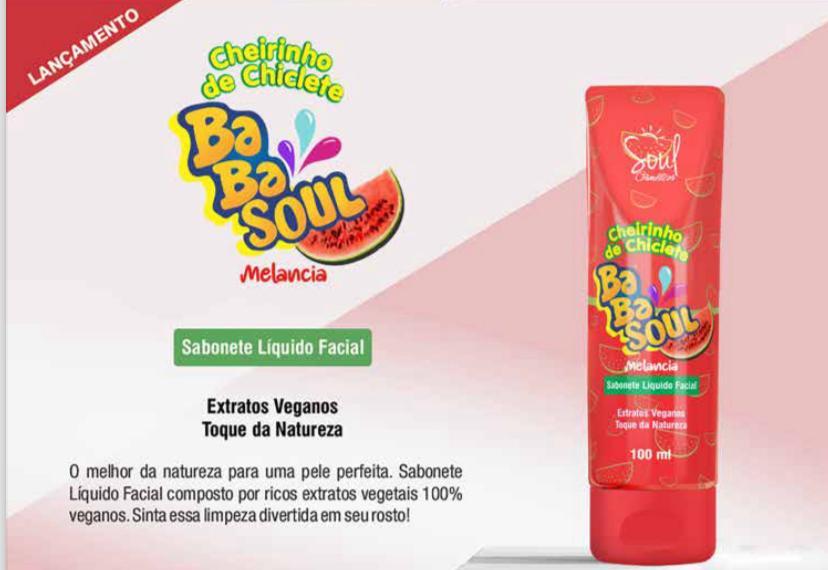 SABONETE LÍQUIDO FACIAL BABASOUL MELANCIA 100 ML - SOUL