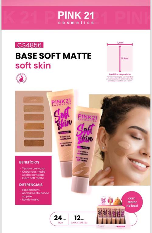 BASE LÍQUIDA SOFT SKIN C/24 UNID - PINK 21