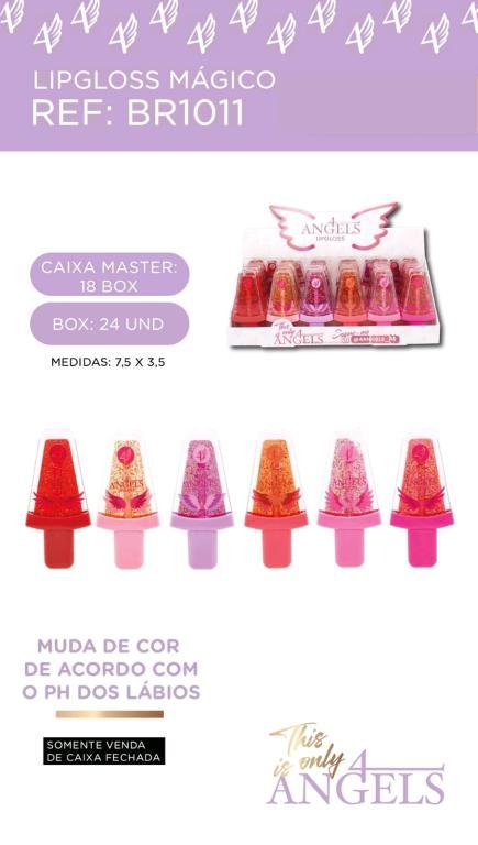 LIPGLOSS ICE C/GLITTER C/24 UNID - 4 ANGELS