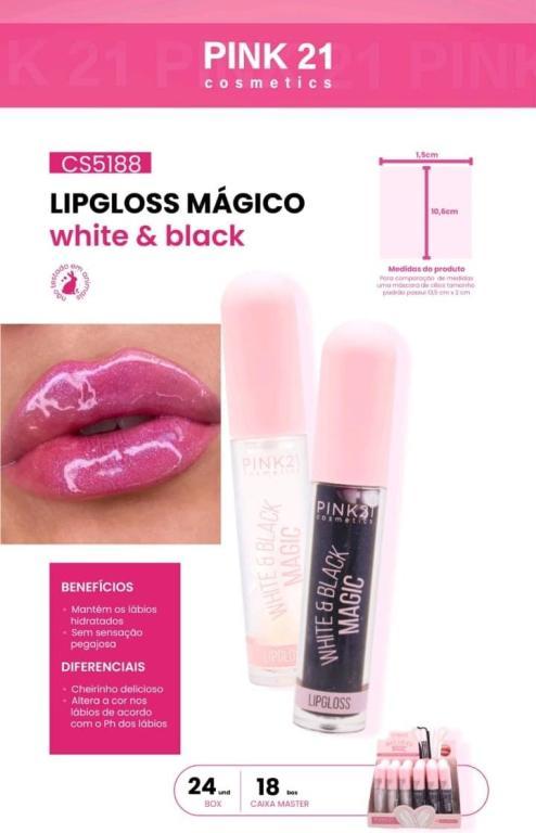 LIPGLOSS WHITE & BLACK MAGIC C/24 UNID - PINK 21