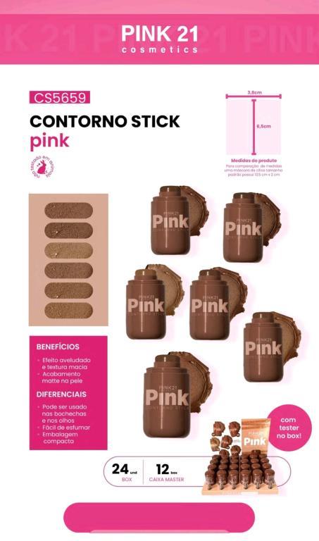 CONTORNO EM BASTÃO STICK C/24 UNID - PINK 21