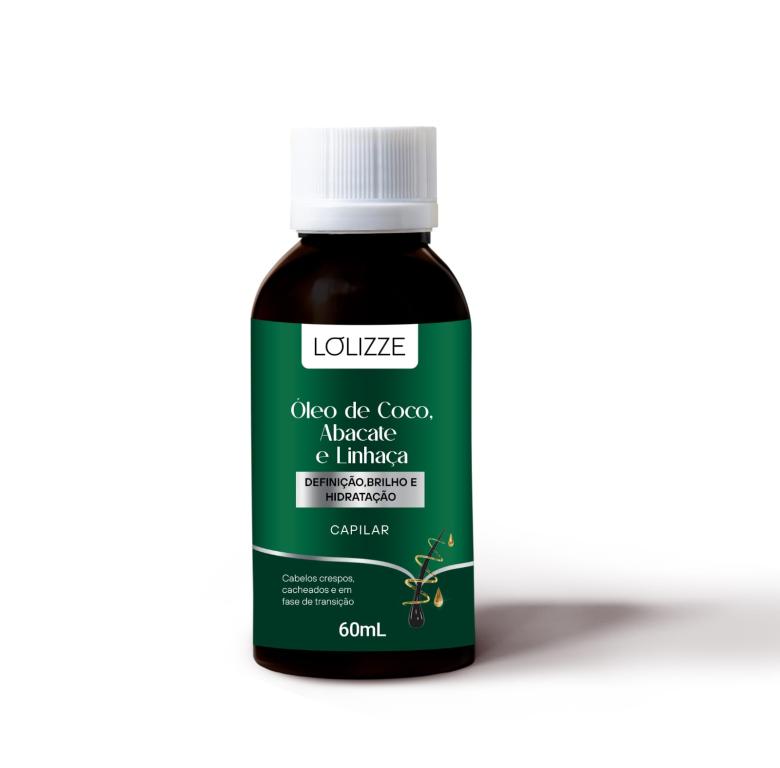 ÓLEO CAPILAR DE CÔCO/ABACATE E LINHAÇA 60ML - AVULSO - LOLIZZE