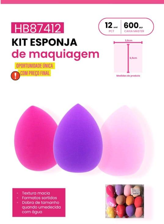 ESPONJA CHANFRADA C/12 UNID - PINK 21