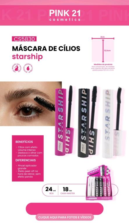 MÁSCARA PARA CÍLIOS STAR SHIP C/24 UNID - PINK 21