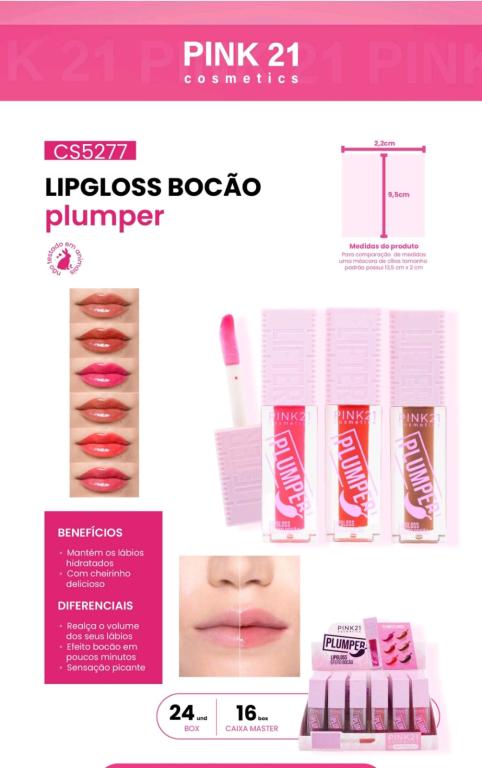 LIPGLOSS BOCÃO PLUMPER C/24/UNID - PINK 21