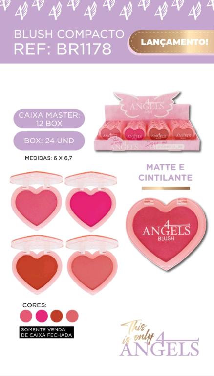 BLUSH CORAÇÃO C/24 UNID - 4 ANGELS