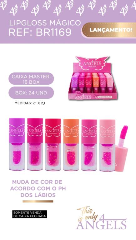 LIPGLOSS MÁGICO C/24 UNID - 4 ANGELS