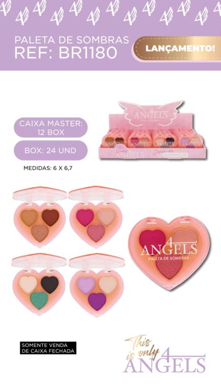 PALETA DE SOMBRAS CORAÇÃO C/24 UNID - 4 ANGELS