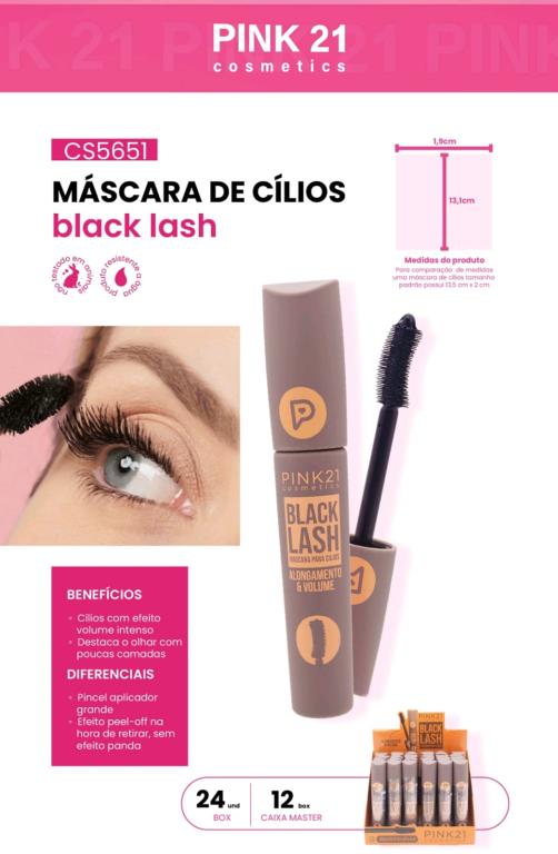 MÁSCARA DE CÍLIOS BLACK LASH C/24 UNID - PINK 21