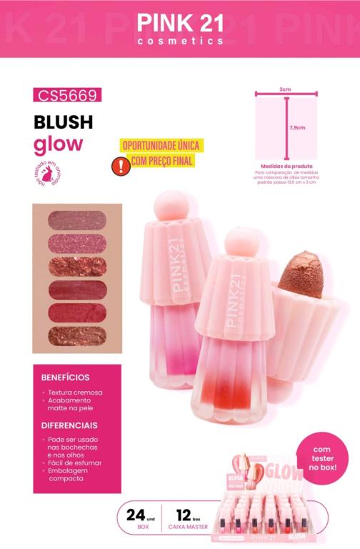 BLUSH LÍQUIDO MULTIUSO C/24 UNID - PINK 21