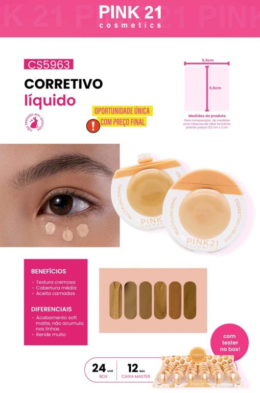 CORRETIVO LÍQUIDO MULTIFUNCIONAL C/ 24 UNI - PINK 21