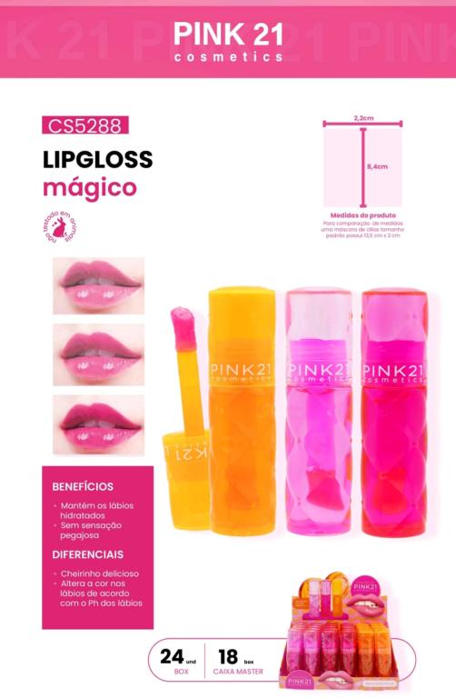 LIPGLOSS MÁGICO COLORS C/24 UNID - PINK 21