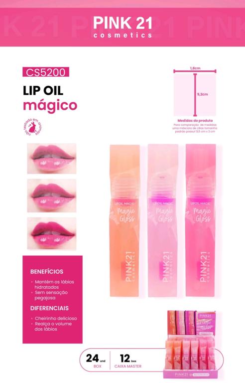 LIP OIL MÁGICO C/24 UNID - PINK 21