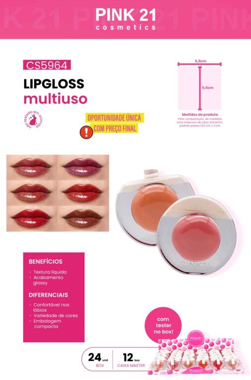 LIPGLOSS SUPER MULTIFUNCIONAL C/24 UNID - PINK 21