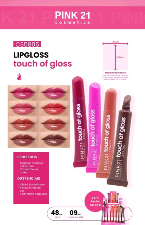 LIPGLOSS TOUCH OF GLOSS C/48 UNID - PINK 21