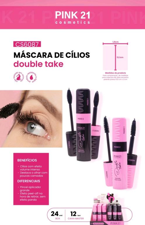 MÁSCARA DE CÍLIOS DOUBLE TAKE - C/24UN - PINK21