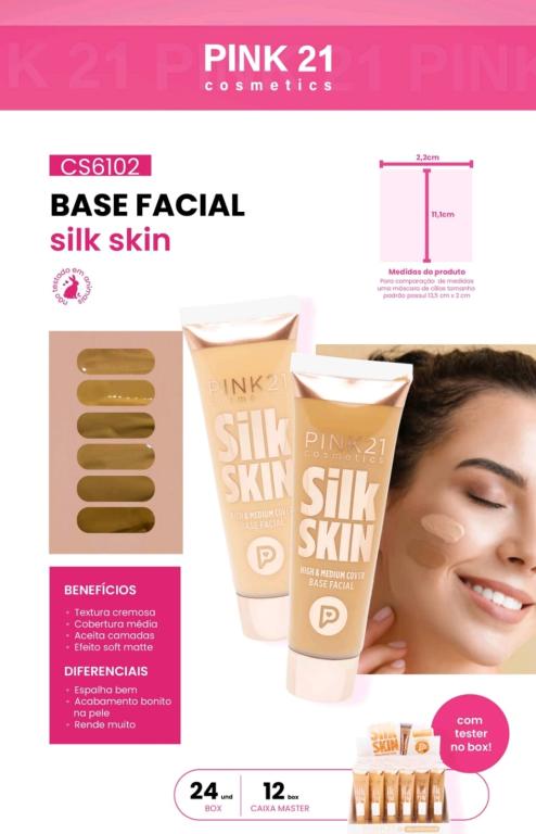 BASE FACIAL SILK SKIN C/24 UNID - PINK 21