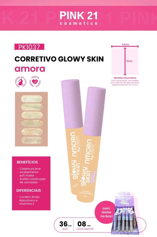 CORRETIVO GLOWY SKIN AMORA C/ 36 UNID - PINK 21