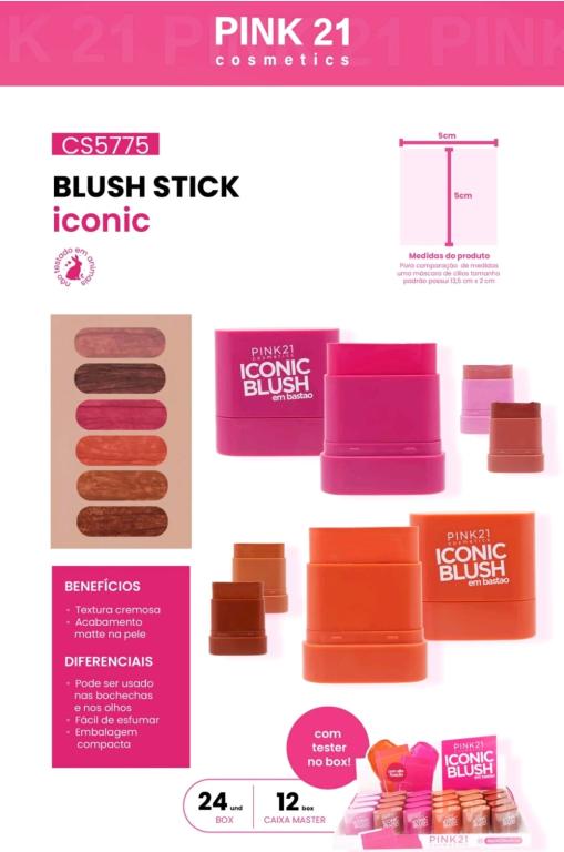 BLUSH STICK ICONIC C/ 24 UNID - PINK 21