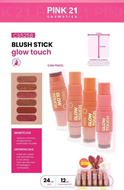 BLUSH STICK GLOW TOUCH C/ 24 UNID - PINK 21