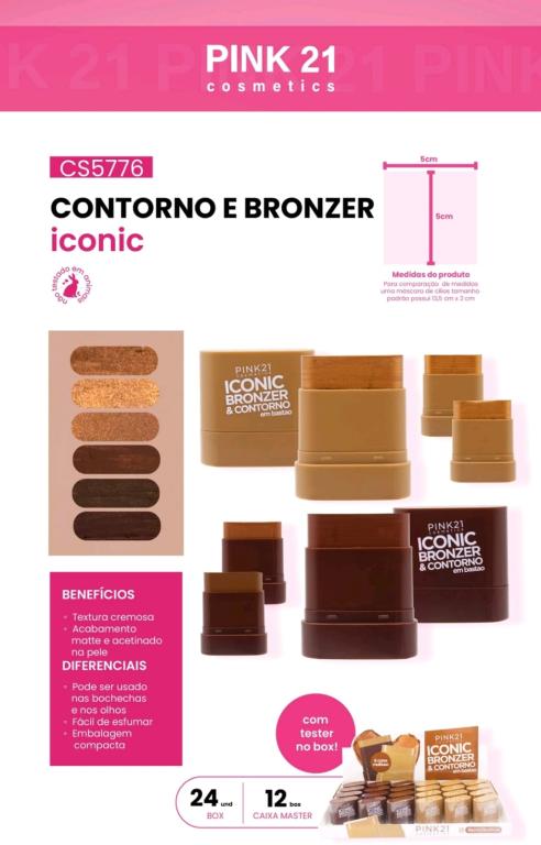 CONTORNO E BRONZER ICONIC C/ 24 UNID - PINK 21