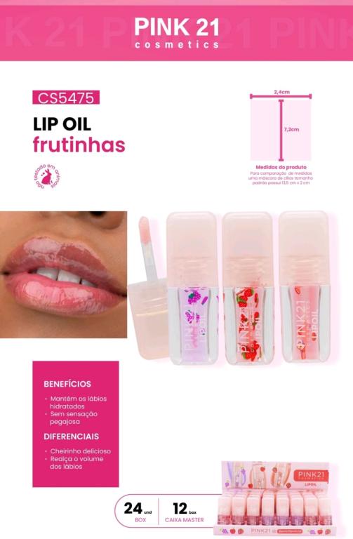 LIP OIL FRUTINHAS C/ 24 UNID - PINK 21