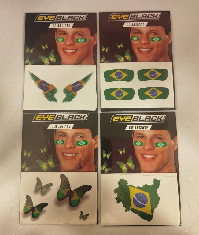 ADESIVO DE ROSTO BRASIL C/ 4 UNID - AVULSO - EMAKE