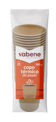 VABENE COPO PAPEL KRAFT 180ML 25UN/PCT