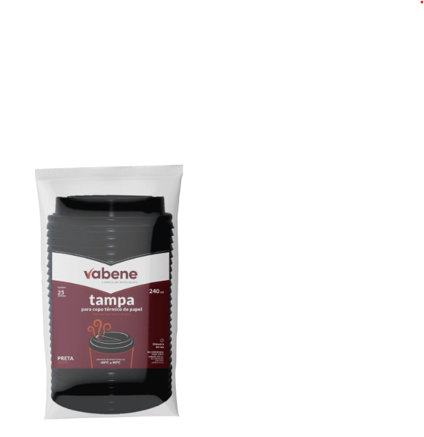 VABENE TAMPA BRANCA COPO PAPEL 180ML 25 UN/PCT